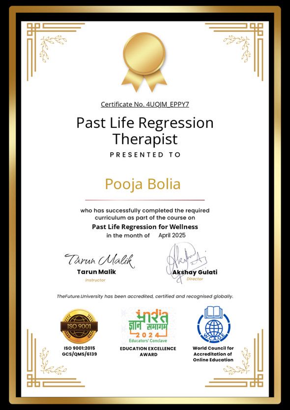 Vaanii Jain’s training certificate 4